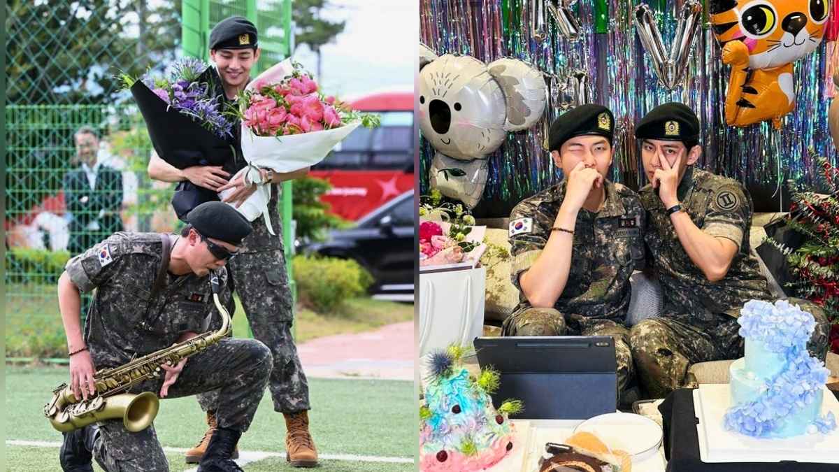 The Boys Are Back! BTS’ RM And V Greet Fans In Style After Mandatory Military Service