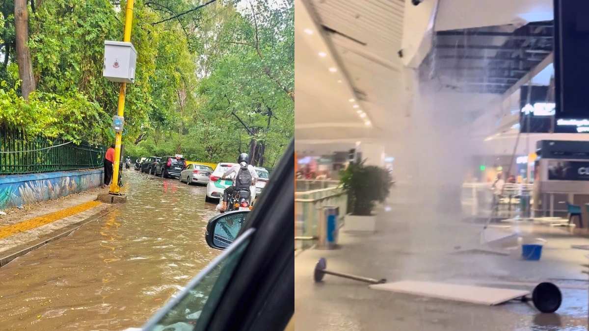 Delhi Rain: 14 Flights Diverted, Water Enters IGI Airport’s T1; Traffic Snarls Across The City