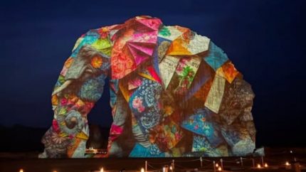 Saudi Arabia: AlUla’s Elephant Rock Gets A Dazzling Glow-Up With Lights, AI and Art!