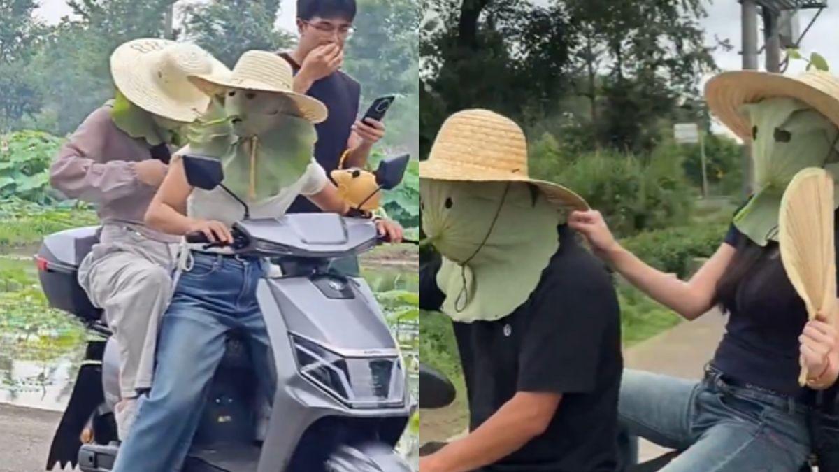Forget Sunscreen, Women In China Are Using Lotus Leaf Mask As DIY Sun Protection