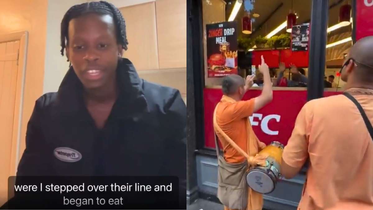 UK YouTuber Apologises For Chicken Prank At ISKCON Restaurant; Devotees Chant ‘Hare Krishna’ Outside KFC
