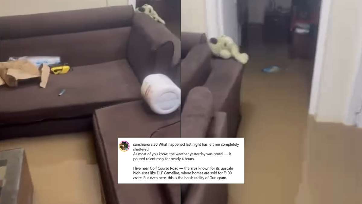 “Harsh Reality Of Gurugram,” Relentless Rains Flood Woman’s Home Near Golf Course Road