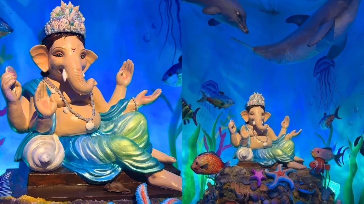Watch: Ganpati Bappa Goes Under The Sea! Creator’s Handmade Mandap Shows Lord Ganesha Decked In Seashells