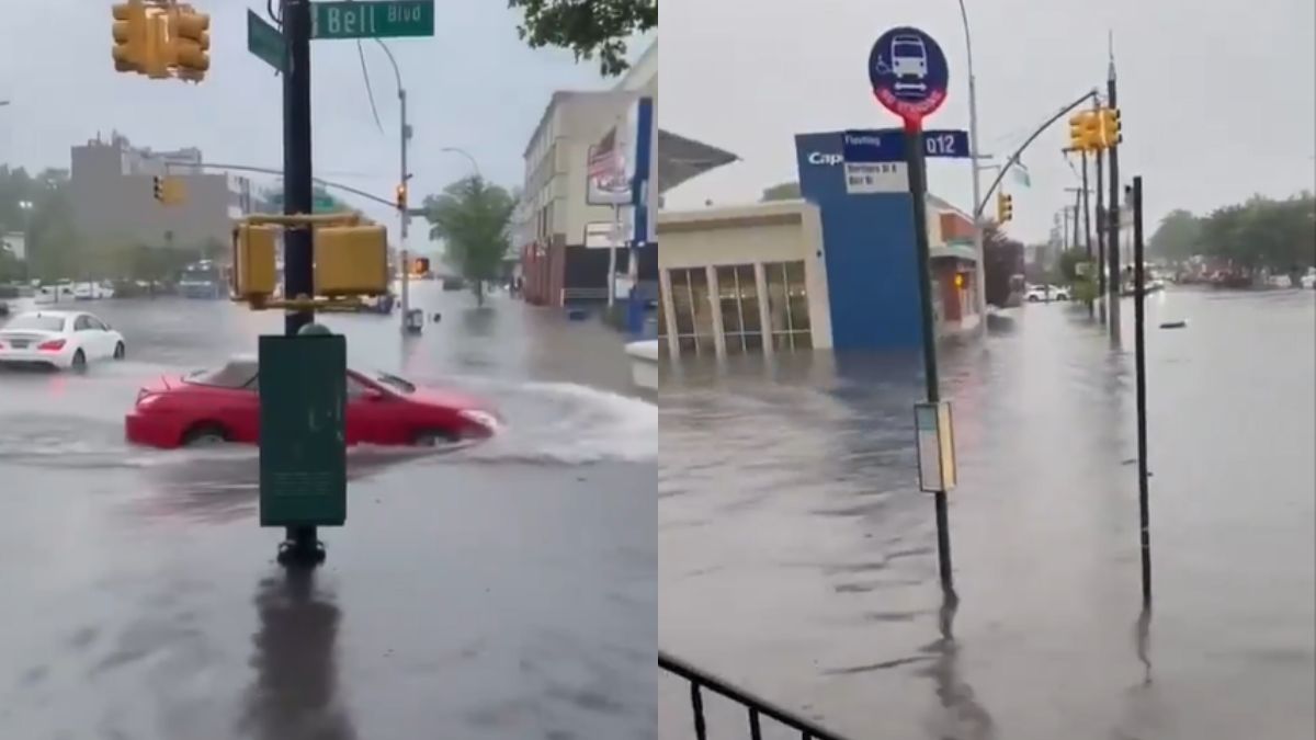 Heavy Rain Floods Queens, NYC; Emergency Declared, New Yorkers Urged To Stay Indoors