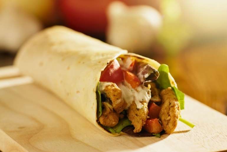 New York fingertip chicken wrap