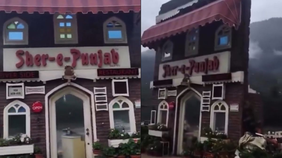 Manali’s Sher-e-Punjab Restaurant Left With Just Entrance As Beas River Washes Away Remaining Structure