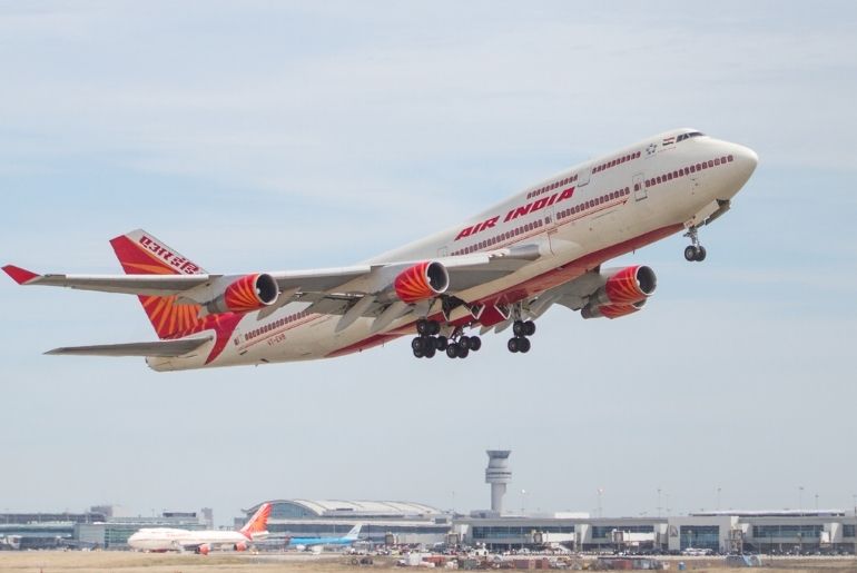 Kochi Delhi Air India flight