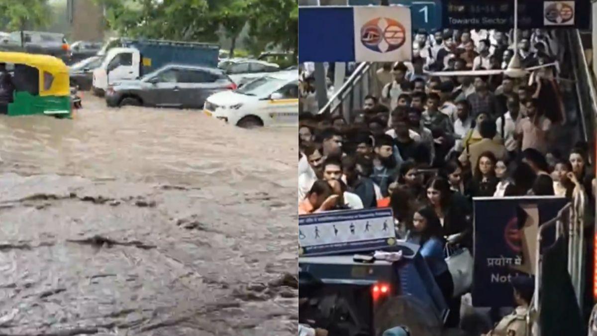 Gurgaon Floods: IMD Issues Orange Alert, Roads Waterlogged, Chaos At Sikanderpur Metro Station