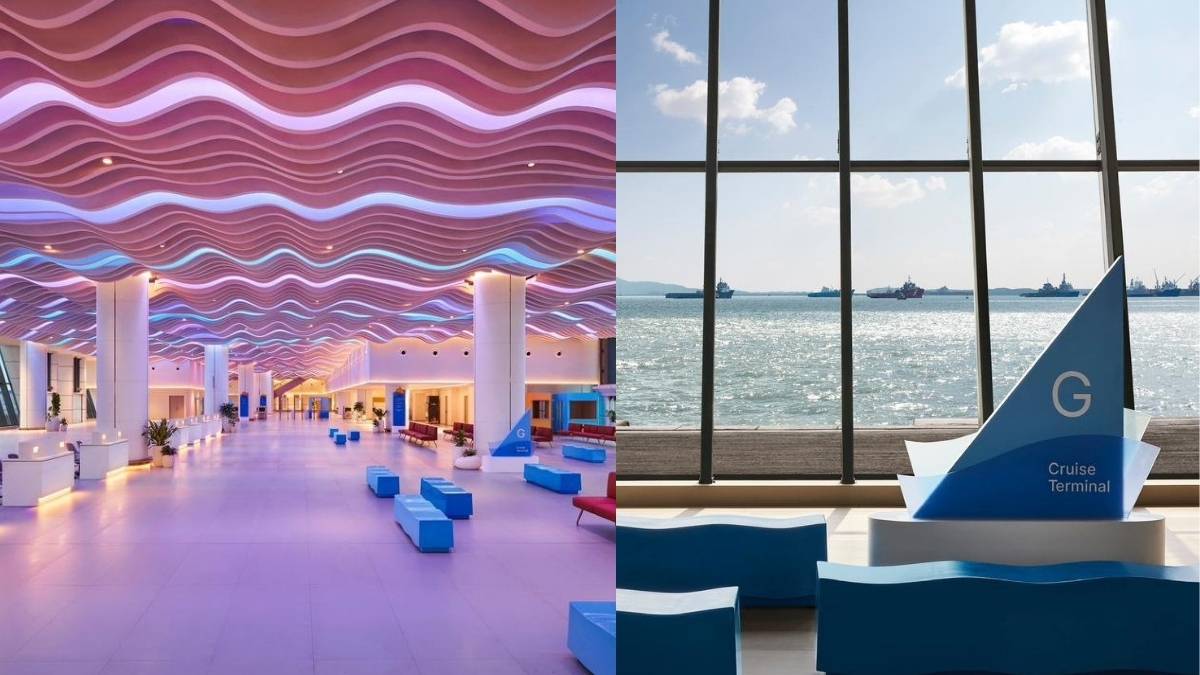 Inside India’s Largest Cruise Terminal In Mumbai With 72 Immigration Counters, Wave-Inspired Ceilings & More