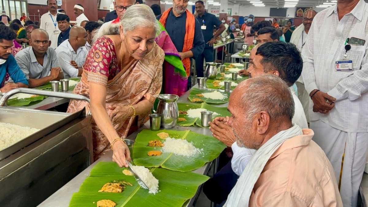 Nirmala Sitharaman Offers Prayers & Serves Annaprasadam At Tirumala Temple, Andhra Pradesh