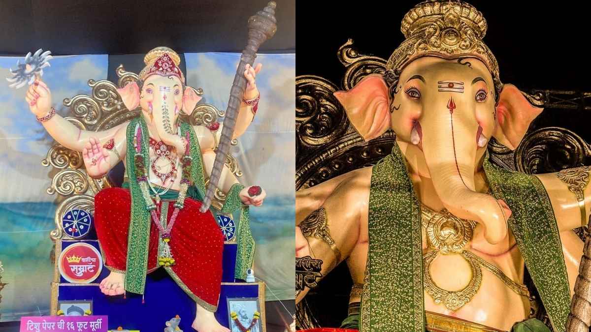 Meet Vashicha Samrat, A 16 Ft Ganpati Idol Made Entirely Of Tissue Paper