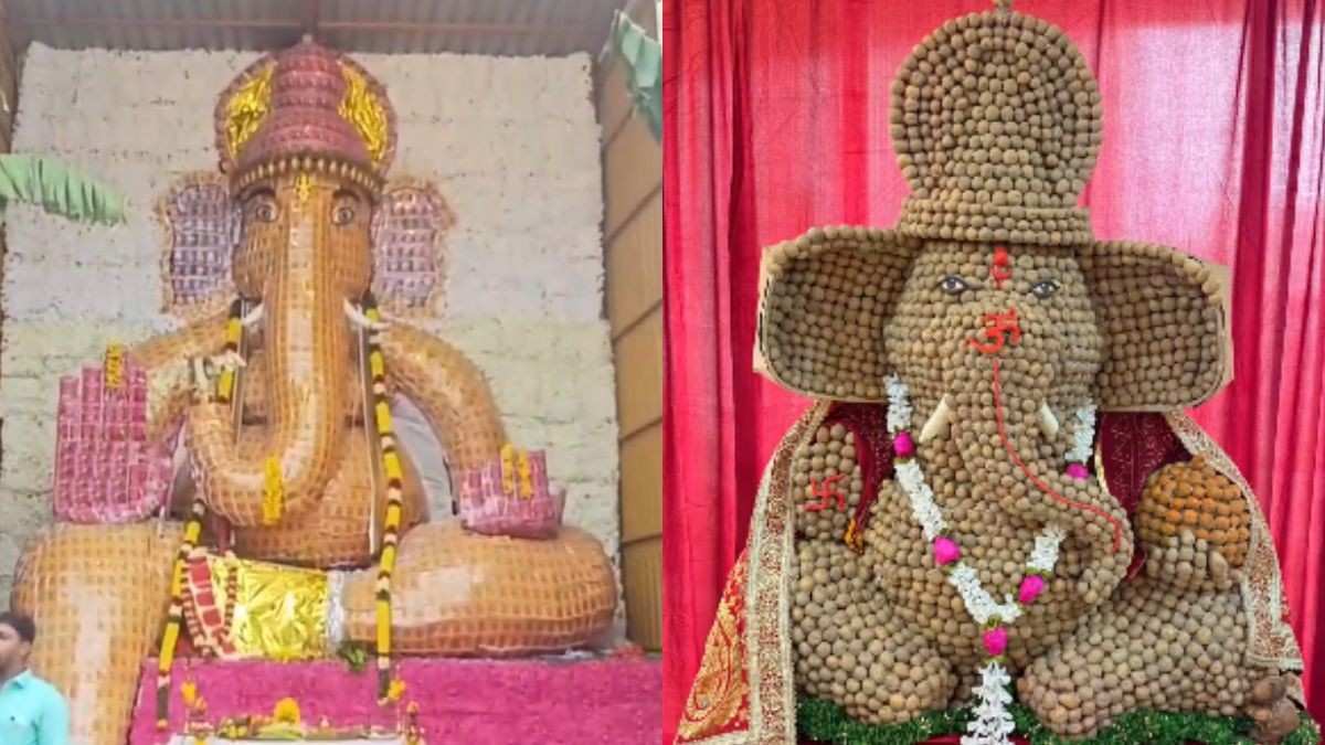 Ganesh Chaturthi 2025: 6 Eco-Friendly Ganesha Pandals In India Made With Fruits, Veggies, Books & More!
