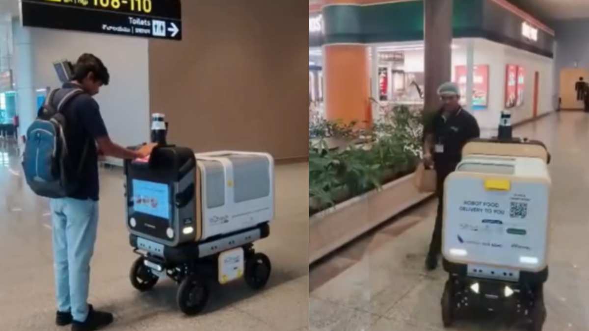 India’s 1st Food Delivery Robot Brings Meals To Passengers At Boarding Gates At THIS Airport 