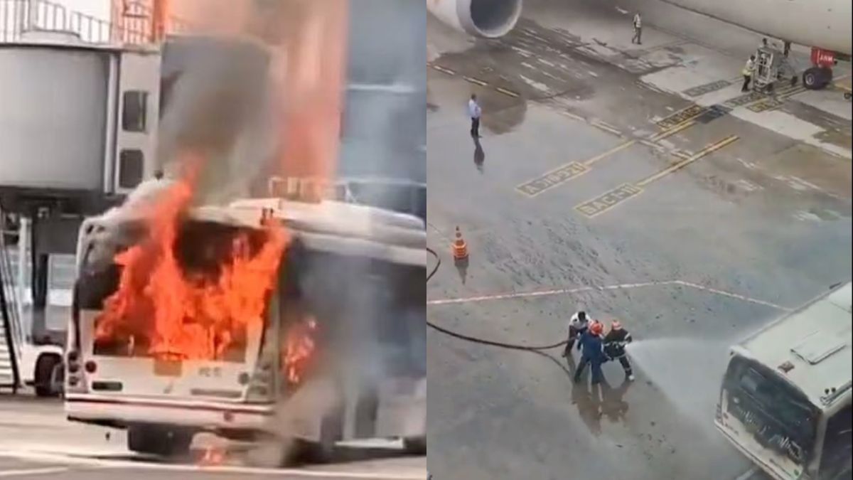 Bus Parked Near Air India Aircraft Catches Fire At Delhi Airport; Investigation Underway