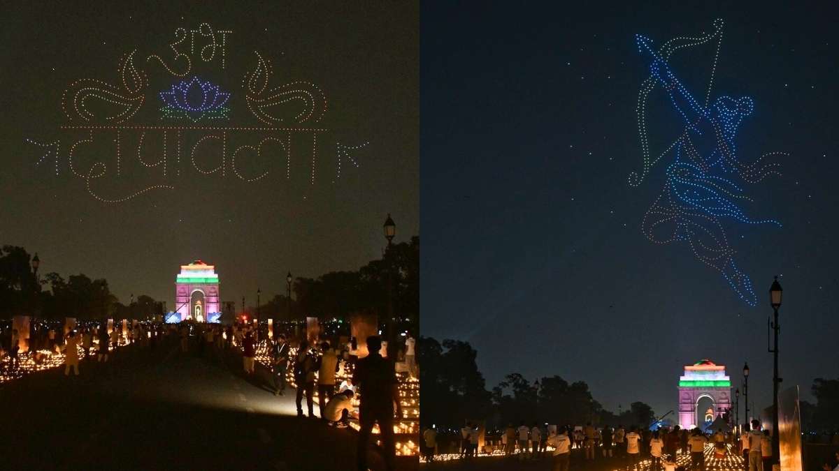 In Pics: Not Ayodhya, Delhi Celebrated Diwali With 1.5 Lakh Diyas &  Ramayana-Themed Drone Show