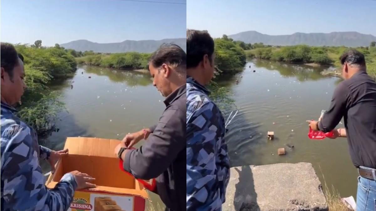Viral Video Shows FSSAI Officials Throwing 2000 Kg Of Adulterated Milk Cake In Ajmer River; Netizens: “They Have Created A Bigger Problem”