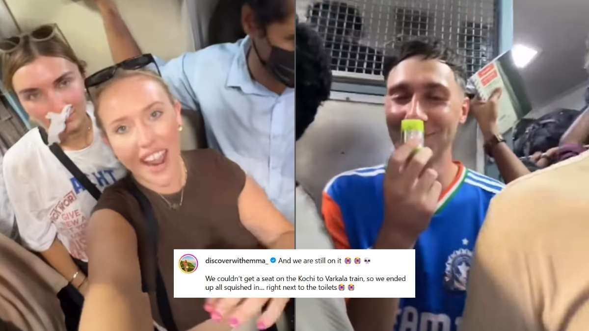 “Pure Sticky Chaos,” Foreigners Stand Near Toilet On Kochi-Varkala Train; Say, “Always Book In Advance”