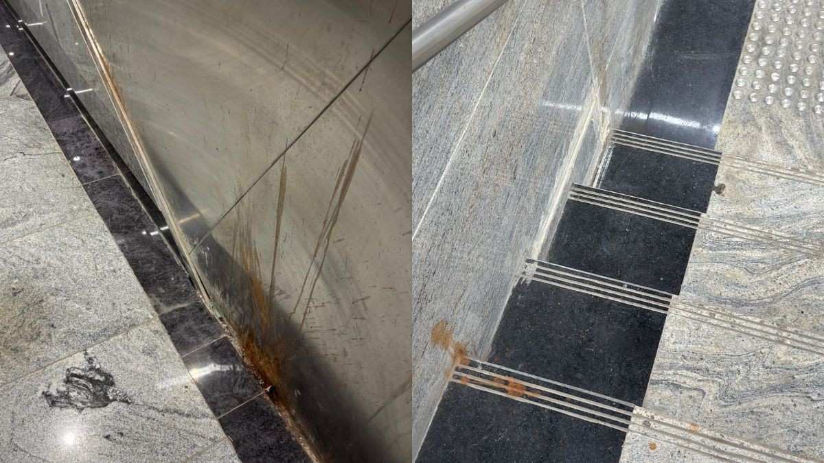 “Gutka Brigade Showed Up,” Netizens React As Paan Stains Appear At Newly Launched Mumbai Metro Line 3