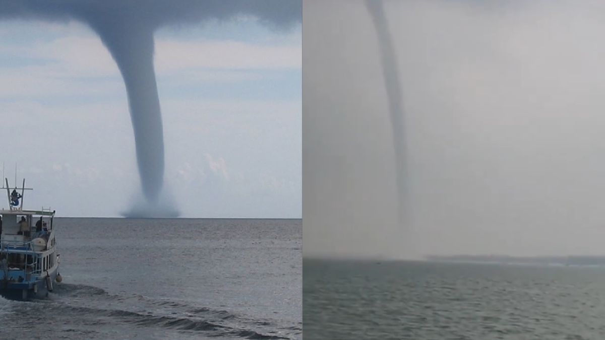 Rare Tornado Appears Over Chilika Lake In Odisha; Visitors Name It “Haathisundh” For Its Elephant-Trunk Like Shape