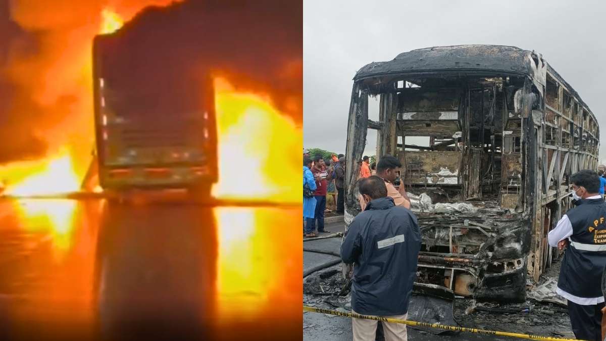 Kurnool Bus Accident: 25 Dead As Hyderabad-Bengaluru Bus Catches Fire After Hitting Bike