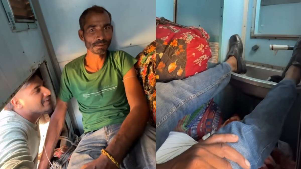 What An Idea Sirji! Man Converts Train Toilet Into Bedroom With “Ghar Ka Saaman”; Viral Video Shocks Netizens