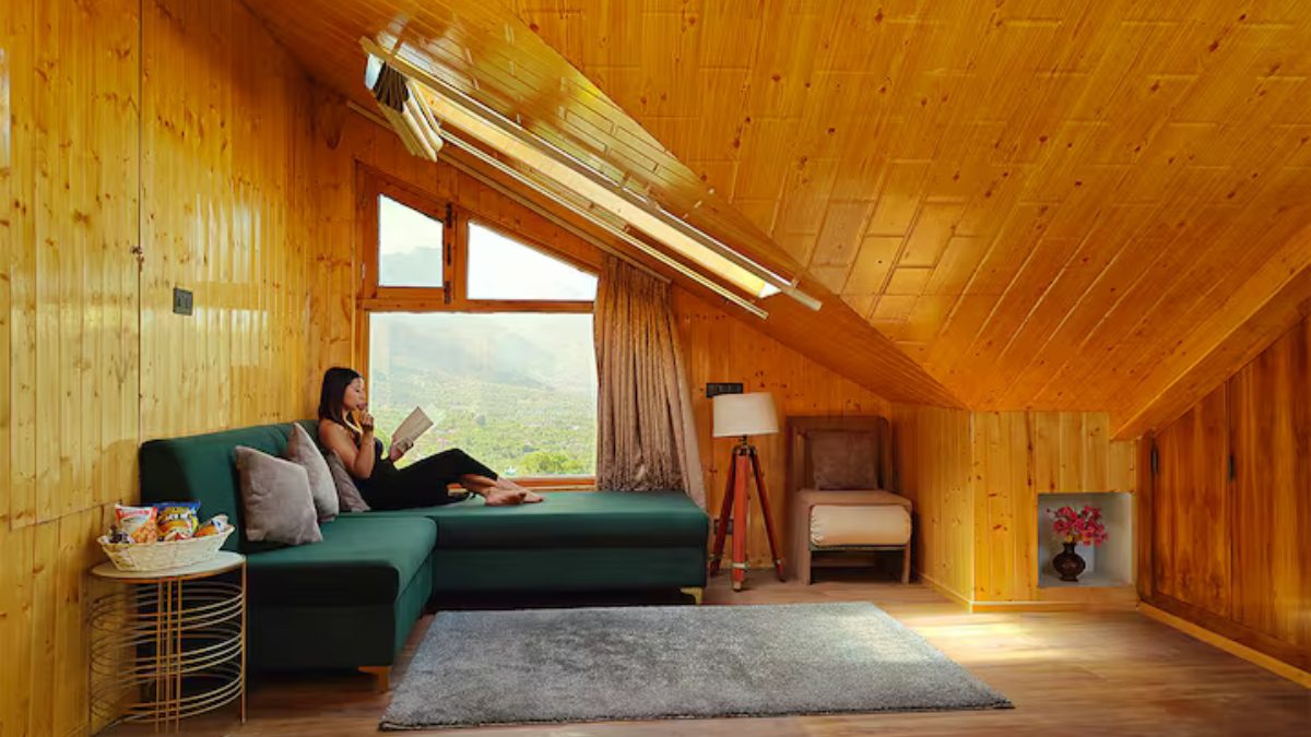 Stay In A Hillside Duplex In Kullu With Wooden Interiors And A Cosy Fireplace Overlooking The Beas River Valley