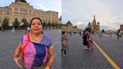 People Click Selfies With Indian Mom In Rajasthani Saree In Russia; Netizens: “Best Moment”