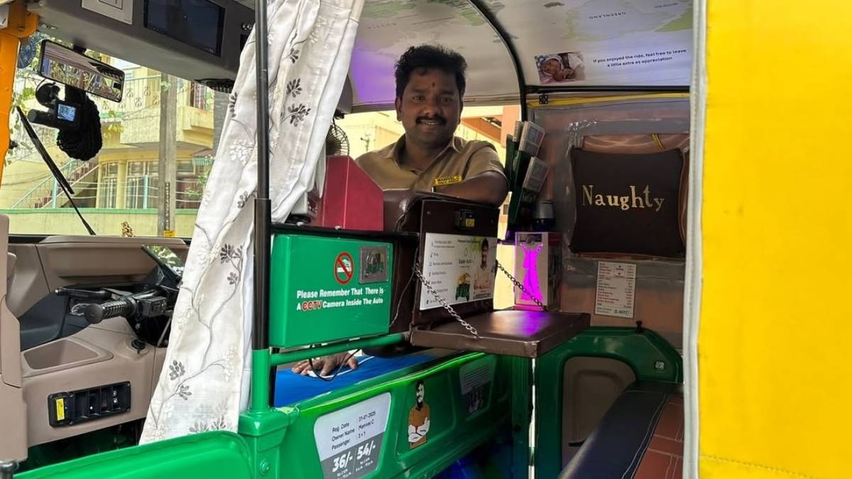 This Bengaluru Auto Has WiFi, Mini TV, Sanitary Pads & Books To Help You Learn Languages