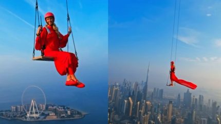 Dubai Crown Prince Shares Daring 1,000ft Airship Swing By A Woman That’s Breaking The Internet