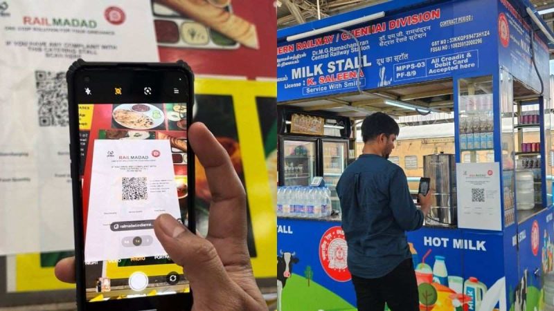 In A First, Indian Railways Rolls Out A QR Complaint System At Catering Stalls In Chennai