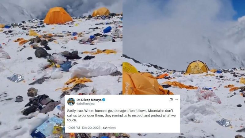Video Shows Mount Everest Camp 4 Strewn With Trash, Netizens: “Where Humans Go, Damage Follows”