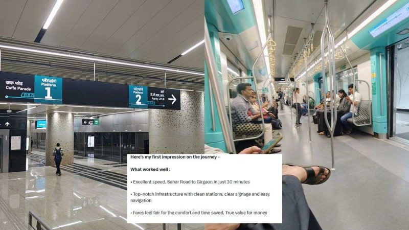Mumbai Metro Line 3: X User Talks About What Works & What Needs Improvement