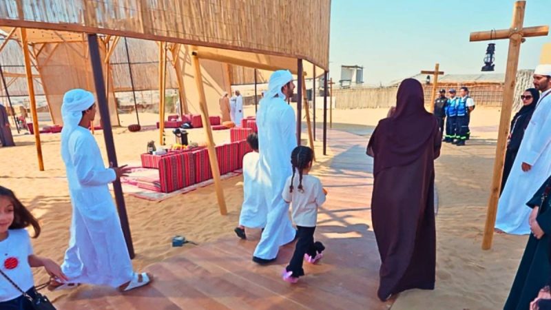 Sheikh Hamdan Visits Dubai’s Ghamran Camp With His Kids, Embracing Emirati Heritage