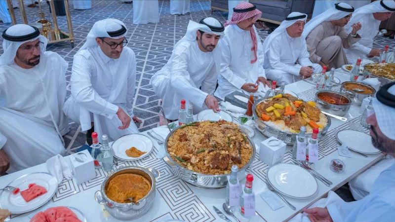 Dubai Crown Prince Sheikh Hamdan Shares Community Lunch At Al Khwaneej Majlis