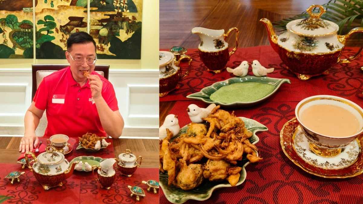 Singapore Envoy In Delhi Enjoys Winter Rain Like A Desi With Garma Garam Chai & Pakoda!