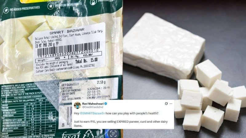 Man Accuses SMART Bazaar Of Selling Expired Paneer At ₹15; Says, “Playing With People’s Health”