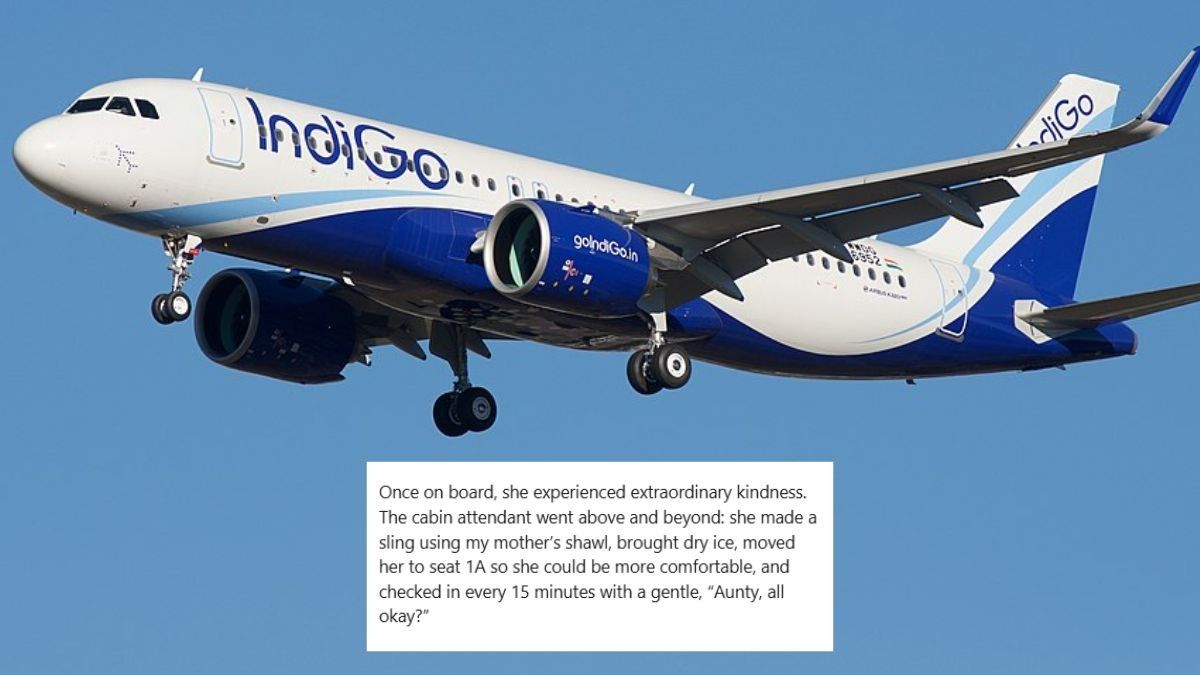 “Aunty, All Okay?” IndiGo Flight Attendant Shows Kindness Beyond Duty To Help 72-YO Woman