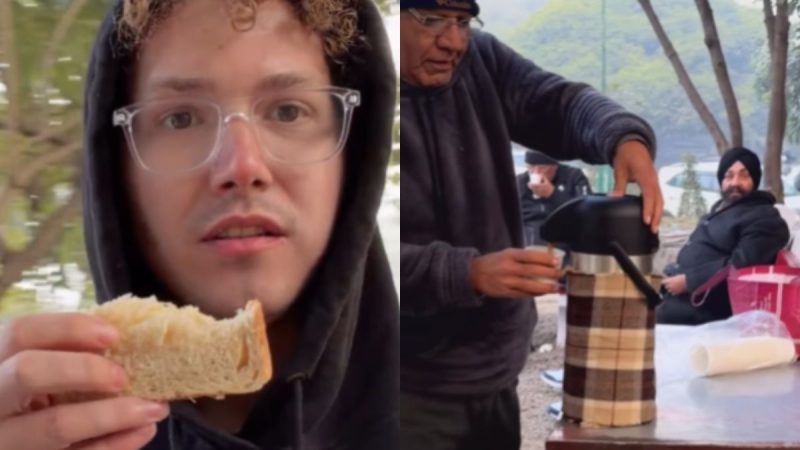 Delhi Men Offer Tea & Toast To US Vlogger In A Park, Netizens: “Feeding Is Our Love Language”