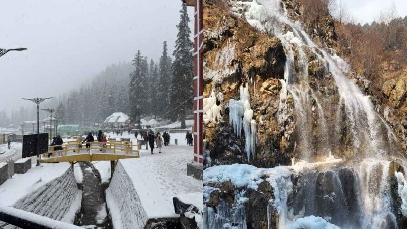 Cold Wave Grips Kashmir, Srinagar Records –2.4°C While Gulmarg Draws Tourists To Frozen Falls