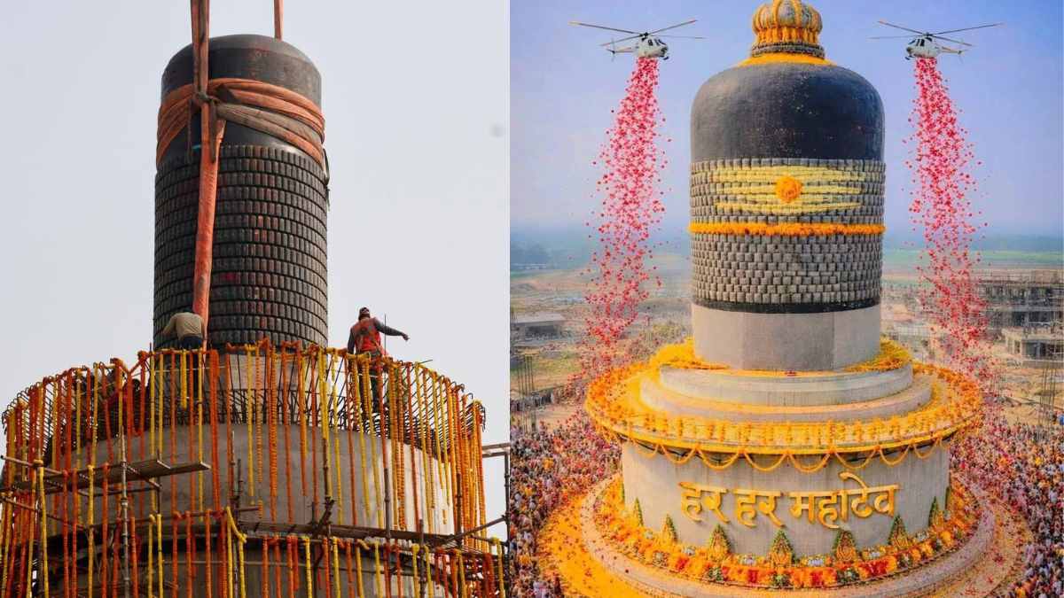 In Pics: 33 Ft-Tall, World’s Largest Shivling Installed At Bihar’s Virat Ramayan Mandir