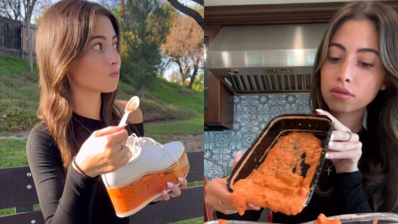 American Woman Puts Butter Chicken In Her Sneakers, Netizens Reacts, “Paap Lagega””