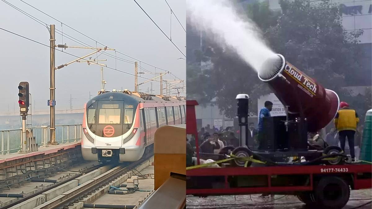Delhi: To Tackle Poor AQI, Mist Spray Systems & Anti-Smog Guns Installed At 143 Metro Stations