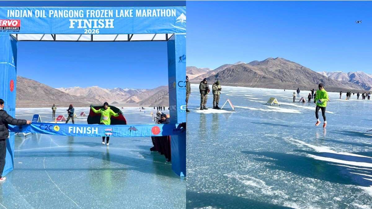 At 14,272 Ft, Ladakh Holds World’s Highest Frozen Lake Marathon In Pangong With 460 Runners