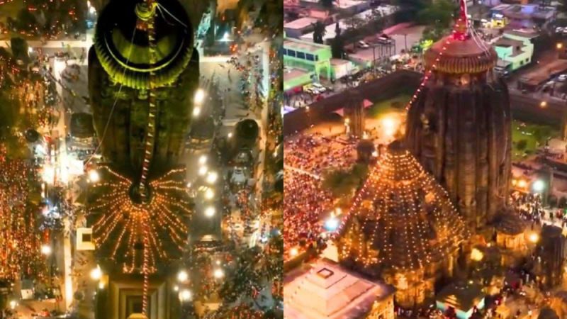 Bhubaneswar’s Lingaraj Temple Dazzles With Diyas & Golden Lights Ahead Of Maha Shivratri 2026