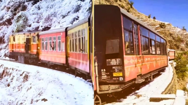 Watch: Kalka-Shimla Toy Train Moves Through Snow-Covered Mountains; Tourists Enjoy Fairytale-Like Views