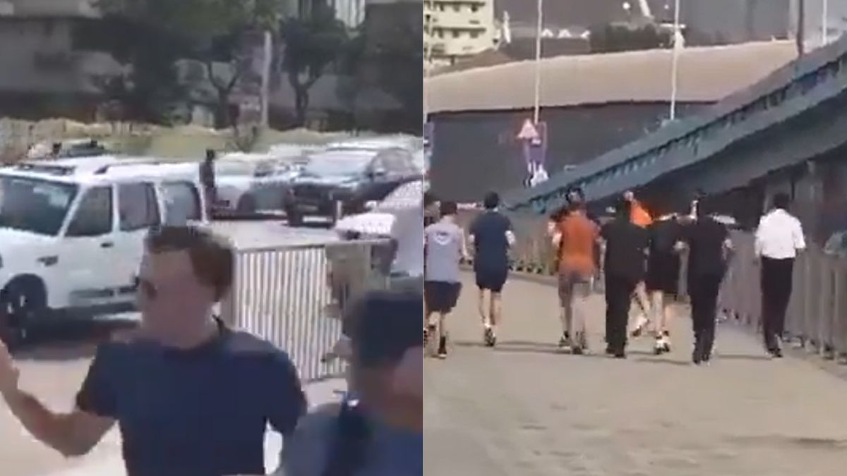 French President Macron Goes Jogging At Marine Drive In Mumbai, Surprises Morning Joggers