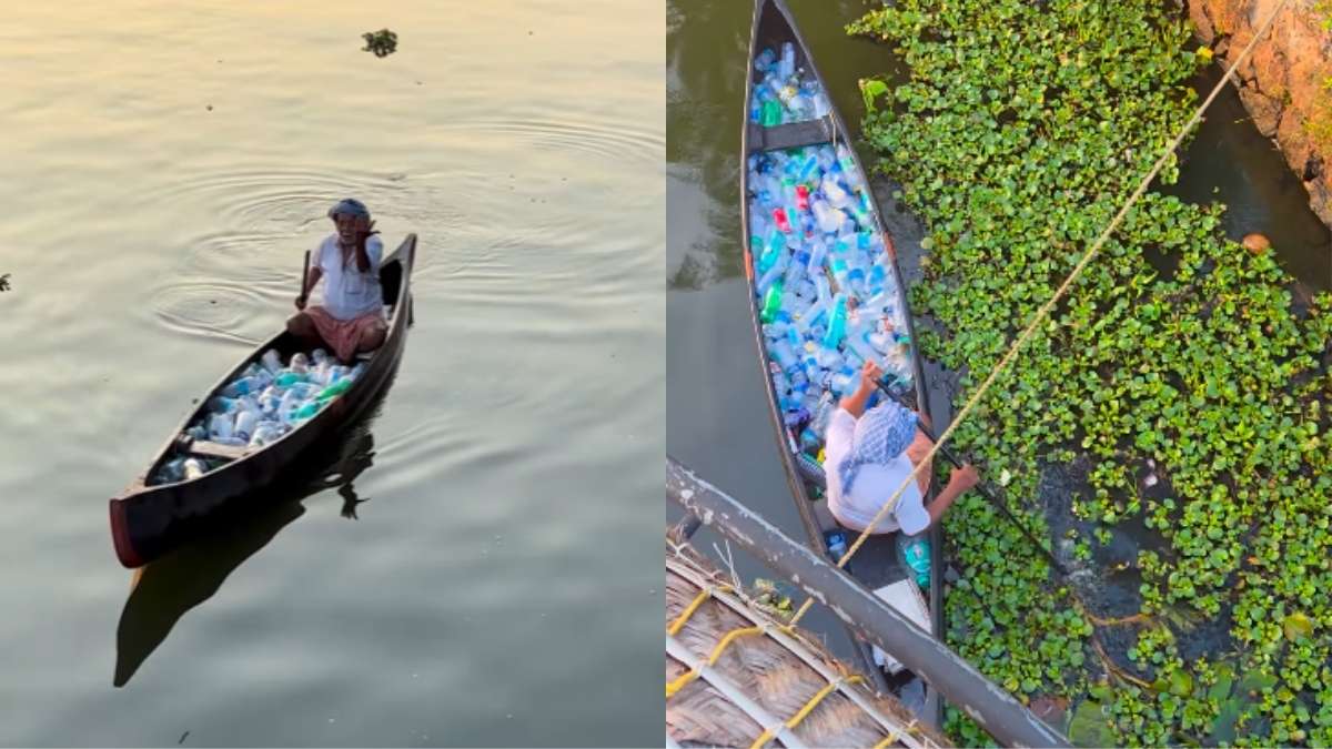 Viral Video Shows Elderly Man Removing Plastic Bottles From Kerala River, Wins Praise For Civic Sense