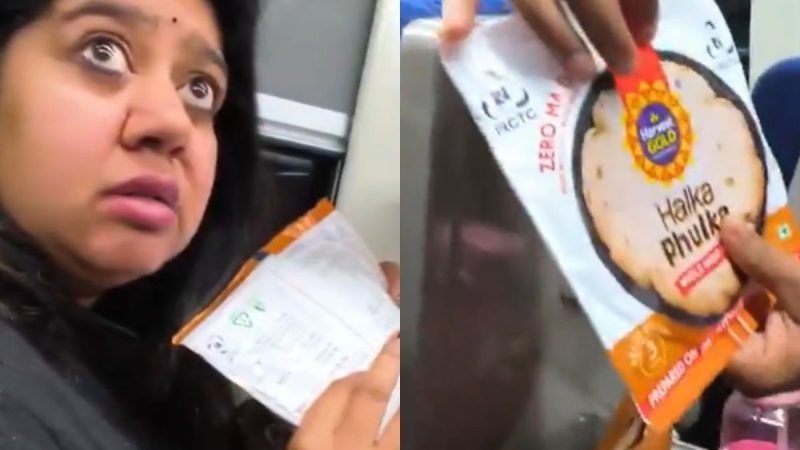 Vande Bharat Staff Heats Food Directly In Plastic Packets; Netizens: “Food Safety Is A Joke”