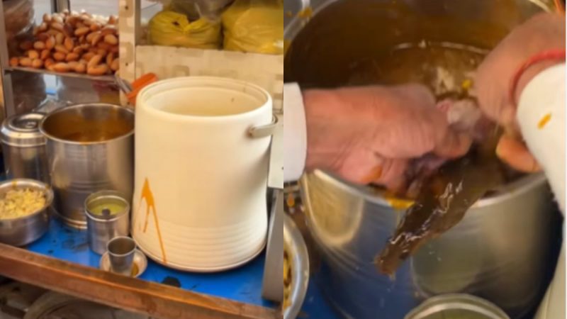 Creator Spots Live Rat In Pani Puri Water; Netizens Call It “Non-Veg Pani Puri” & Raise Hygiene Issues