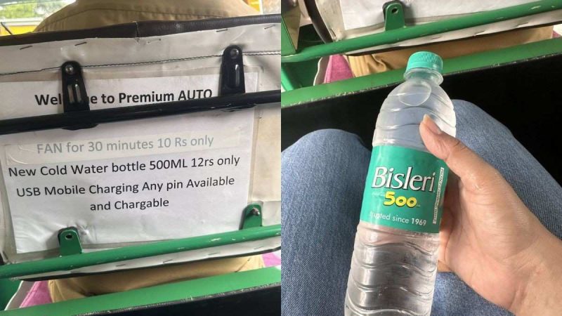 Water Bottle For ₹12, Fan At ₹10; Bengaluru Auto Driver Goes Viral For Offering Premium Services